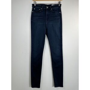 Rag & Bone Nina High Rise Skinny Jeans Etta Dark Indigo Blue WDD19F26417ET 28